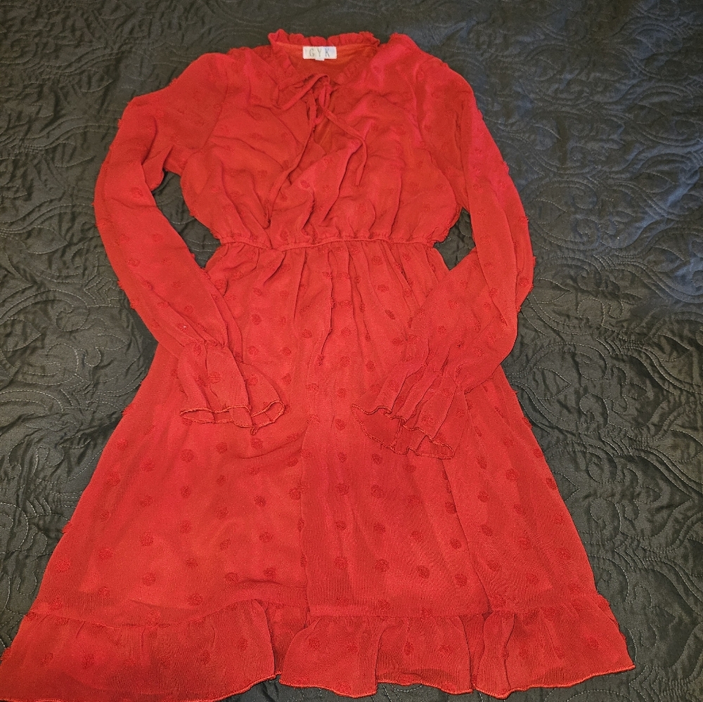 Red Dress Ruffle Dress